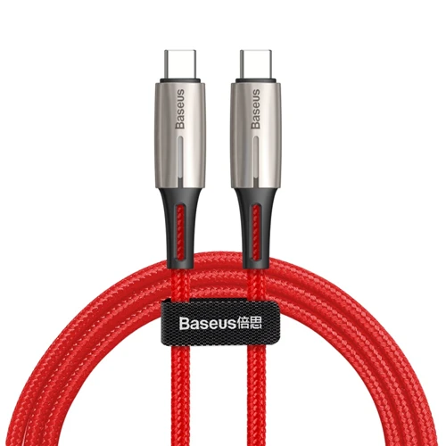 Кабель Baseus PD 60 Вт USB C к usb type C для MacBook Pro Xiaomi mi 9 8 Red mi K20 Pro светодиодный кабель type C Quick Charge 4,0 PD USB-C - Цвет: Красный