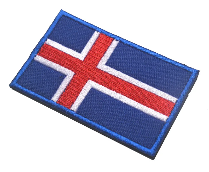 50pcs/set Europe Flag Embroidered Flag Patches Army Iceland 3D Tactical
