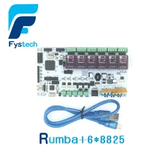 Free shipping 3D printer MPU Rumba optimized version supports three extruders 6pcsDRV8825 stepper drive 3d printer parts