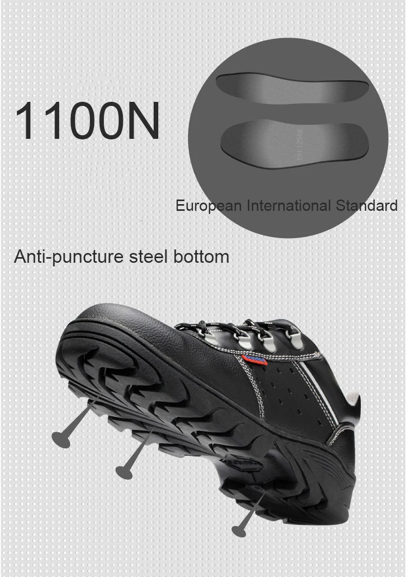 Противоскользящая защитная обувь дышащая рабочая обувь из натуральной коровьей кожи легкие Нескользящие ботинки со стальным носком на мягкой подошве