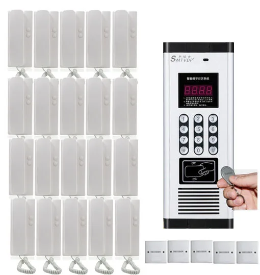 

Reasonable Price non-visual building intercom system.for 20-apartment audio door phone ,ID card&Password unlock function