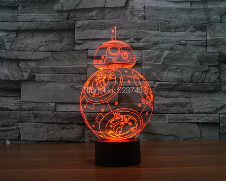 

FREE SHIPPING 2016 new T-touch colorful BB8 star wars light holiday decoration 3D BB-8 led night lgiht bb-8 night Lightsaber