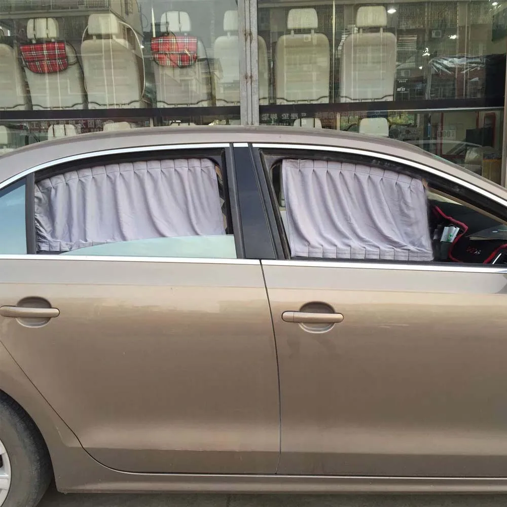 2 PCS 70*47CM Car Curtain Sun Shade Shield UV Protection Aluminum Alloy