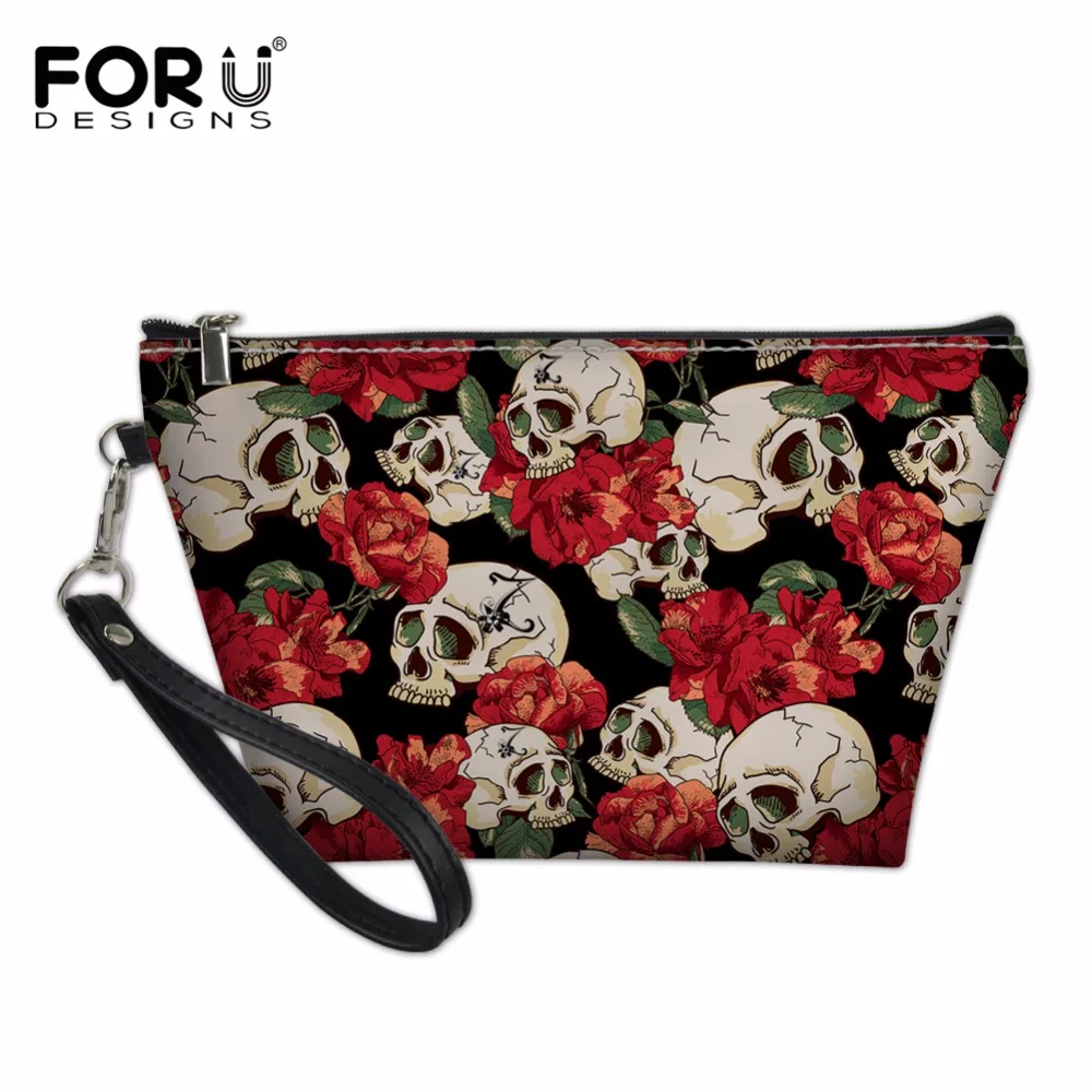 FORUDESIGNS/женские косметички с черепом косметичка для девочек органайзер макияжа