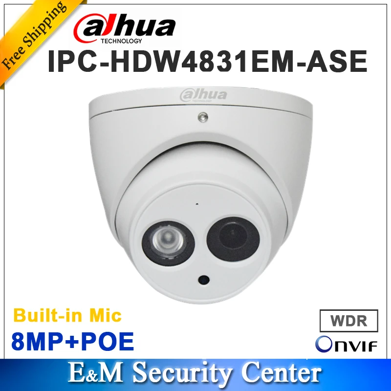 

Original dahua IPC-HDW4831EM-ASE 8MP english with logo IR Eyeball Network Camera POE IP67 Built-in Mic Smart detection
