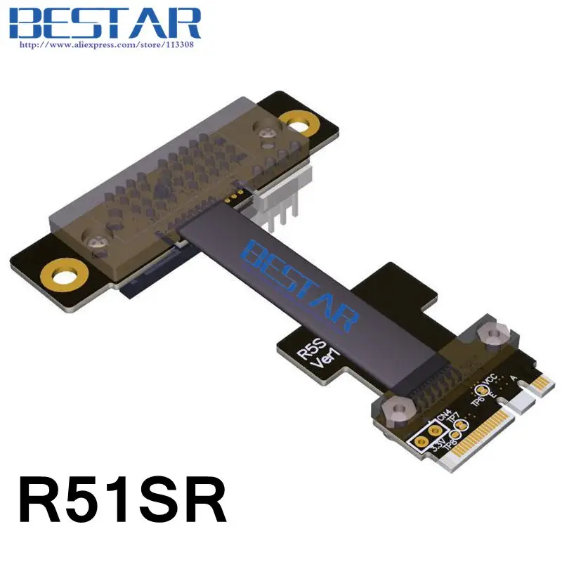 Переходник NGFF M.2 Key A + E к PCIe 1x Райзер расширитель адаптер кабель 5 см 80 Gen3.0 m2 pci e для