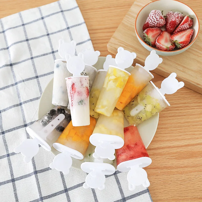 

1PC White Ice Cube Mold Reusable DIY Frozen Ice Cube Silicone Ice Cream Pop Baking Molds Ice Cream Popsicle Molds Kitchen Tools