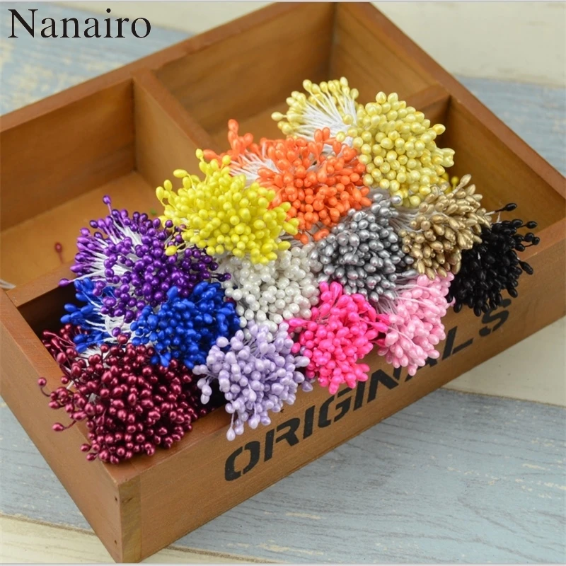 300Pcs Double Heads Artificial Mini Pearl Flower Stamen Wedding Party Decoration 300Pcs Double Heads Artificial Mini Pearl Flower Stamen Wedding Party Decoration