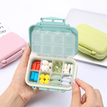

Creative Mini Pill Box Plastic Box Multi-Function Modern Home Outdoor Portable Double Seal Ring Moisture-Proof Wheat Pill Box