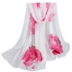 Модные женские цветочные принты шифоновый шарф популярный бренд high-end атмосфера мягкая атмосфера сорт шарф и шарф
