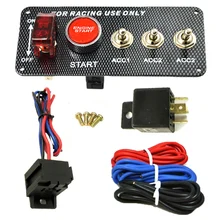 High Quality Car Switch 12V LED Ignition Car Switch Panel Engine Start Push Button LED Toggle Carbon Fiber Racing Led Button New