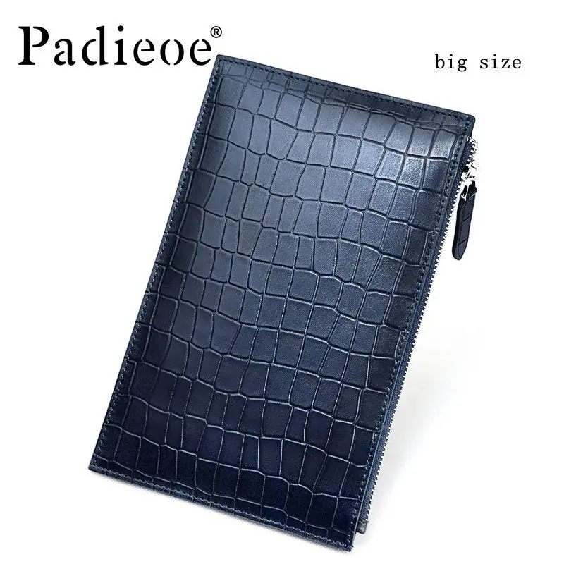 

Croco pattern 100% real cow leather male day clutches casual wallet pockets Card/ID Holder clutch large capacity man Hand bag