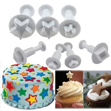7 шт./компл. Плунжер Кондитерские изделия резак Алмазная Звезда Форма набор Пластиковая форма для приготовления инструменты для нанесения глазури плесень
