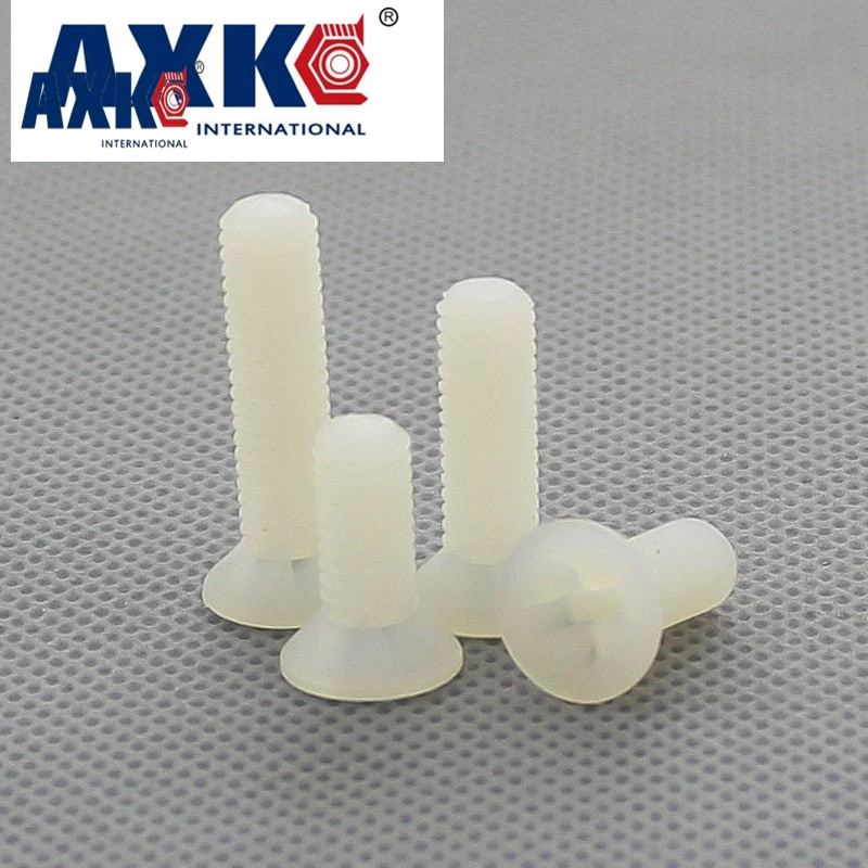 AXK 100pcs M2.5 M3 M4 M5 Nylon Plastic Countersunk Head Phillips Socket Screw цена AXK 100pcs M2.5 M3 M4 M5 Nylon Plastic Countersunk Head Phillips Socket Screw цены онлайн