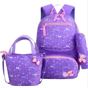 

Cute Bow 3pcs/set Children School Bags for Girls School Backpack Satchel kids book bag shoulder schoolbag Mochila Escolar