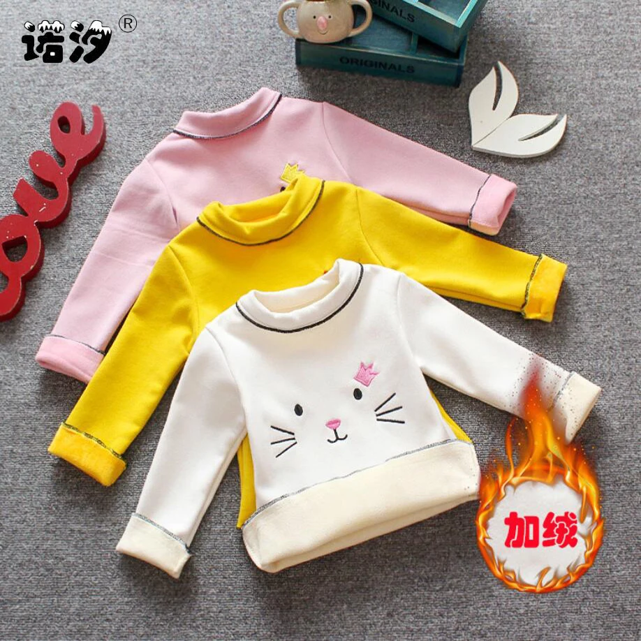 

Baby clothes new baby lovely pure cotton flower coat baby girls winter velvet tops kids shirt Enfant Fille little baby T thist