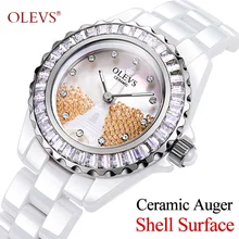 NEW Fashion Geneva Watch Women Luxury 2017 Rose Gold Classy White Ceramic Bracelet Watch waterproof Quartz