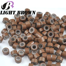 1000 шт 5*3*3,0 мм Силиконовые выложенные микро бусины для волос для дредов перо человеческих волос для наращивания инструменты для волос