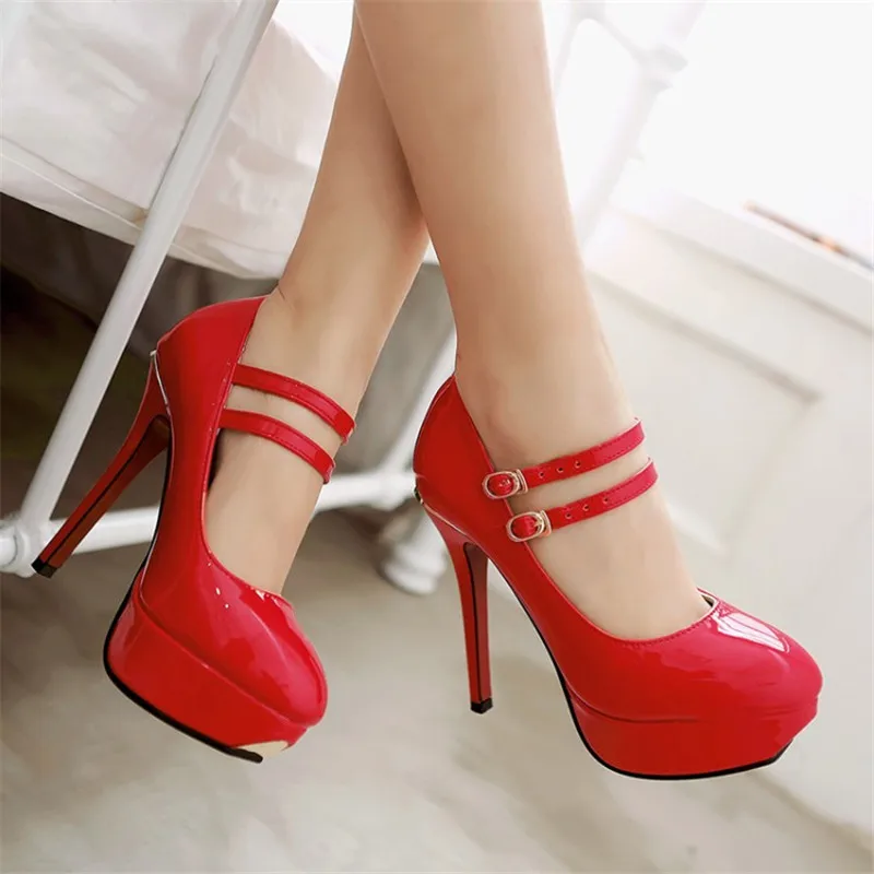 

SARAIRIS 2019 Big Size 31-43 Platform Spring Pumps women's Shoes Thin High Heels OL Shoes Woman mary janes pumps
