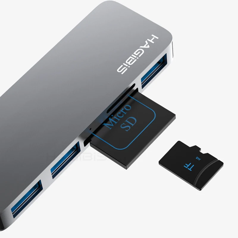 Хагбис USB C концентратор 5 в 1 Тип C для SD/TF кард-ридер USB 3,1 концентратор адаптер высокоскоростной для MacBook Air Pro huawei Xiaomi samsung