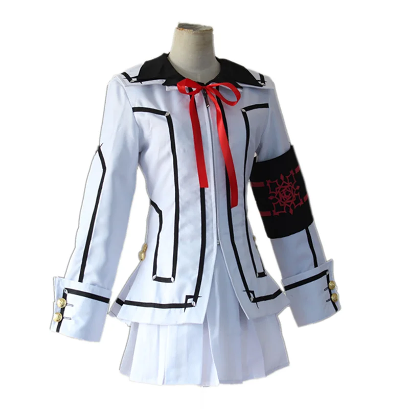 Женский карнавальный костюм аниме рыцарь-вампир Юки, классная униформа для девочек, черно-белая куртка, рубашка, платье с повязкой на руку - Цвет: 1