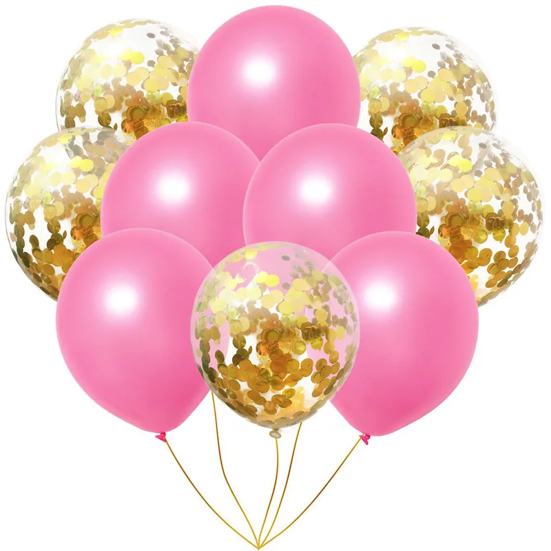 10 шт., разноцветные латексные шары цвета розового золота, конфетти, розовые 12 дюймовые вечерние шары для свадебного душа, украшения для свадьбы