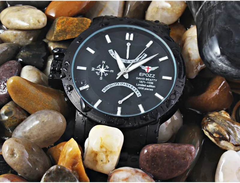 Новое поступление уникальные цифры печатка Ограниченная серия часы для мужчин relogio masculino многофункциональные кварцевые часы для мужчин EPOZZ