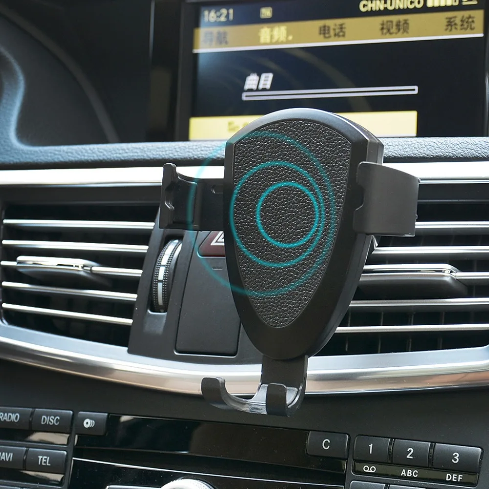 

10W Wireless Car Charger Mount Auto-Clamping Gravity Air Vent Phone Holder Stand for iPhone Samsung Huawei 3.5"-6.5" Cell Phone