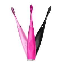 Силиконовая зубная щетка, акустическая волна, USB, звуковая зубная щетка, перезаряжаемая, для отбеливания зубов, вращающаяся, мягкая щетка, головки