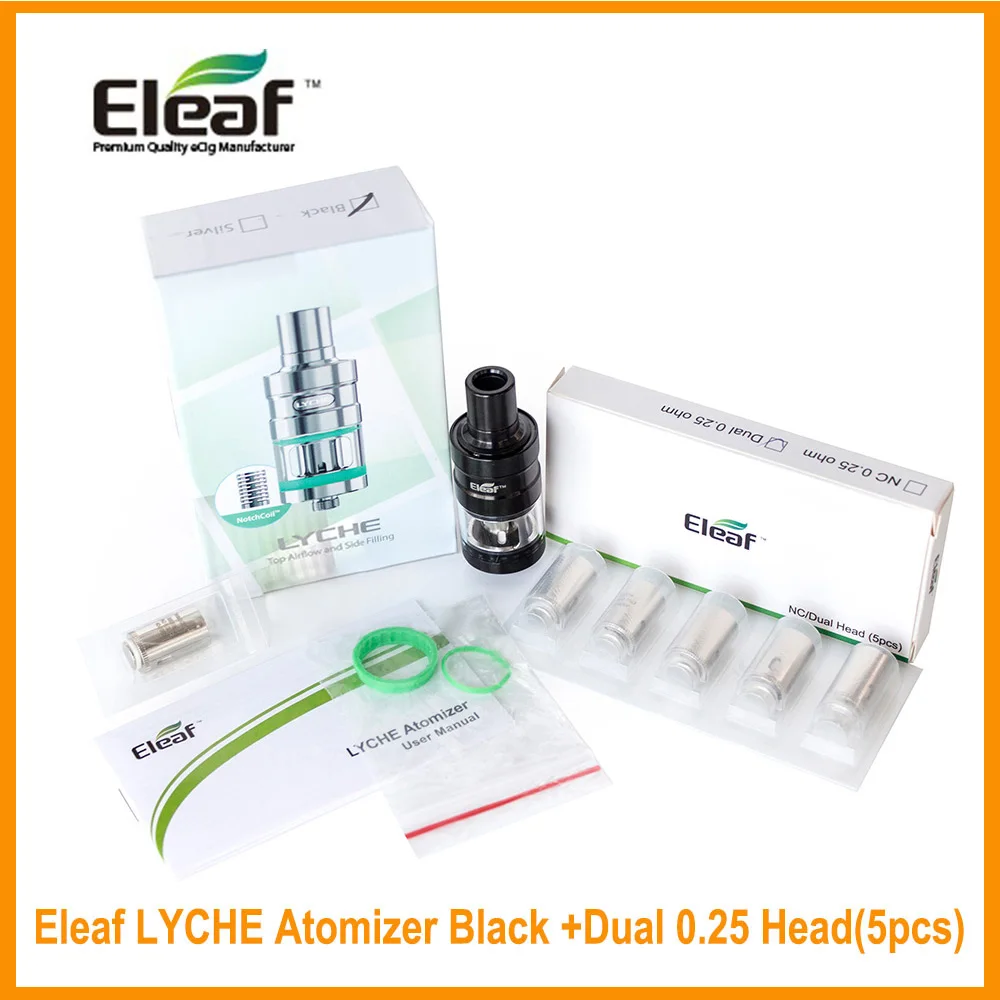 

Gift Lyche RBA Coil Original Eleaf LYCHE Atomizer With 4ml Eliquid Capacity Top Airflow Control Side Electronic Cigarette