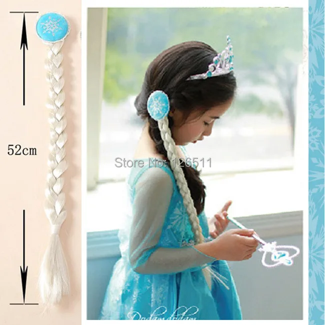 

Fashion Children's Hair Snow Elsa Spot Enchanted Princess Braid For Girls Wig Headwear