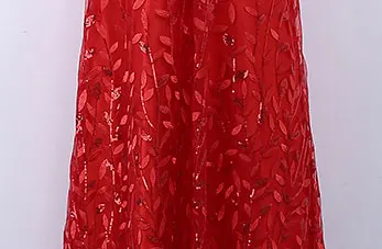 Новое поступление элегантное вечернее платье Формальное vestido de noiva размера плюс Вечерние платья vestido noiva sereia кружевные листья прозрачные - Цвет: red
