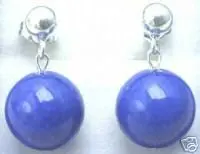 

Big 12mm Blue stone dangle Earrings & Stering Silver 925 stud-ear203 Wholesale/retail Free shipping