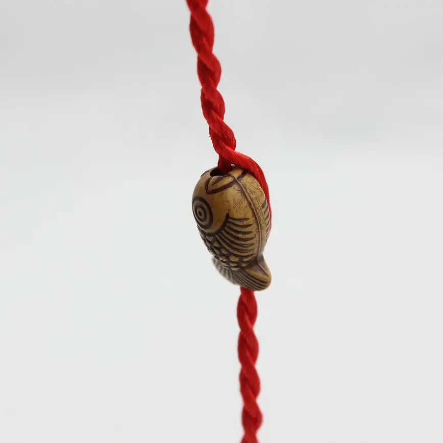 Красная веревка короткая Рыба браслет для женщин мужчин ювелирные изделия аксессуары Подарки wj126