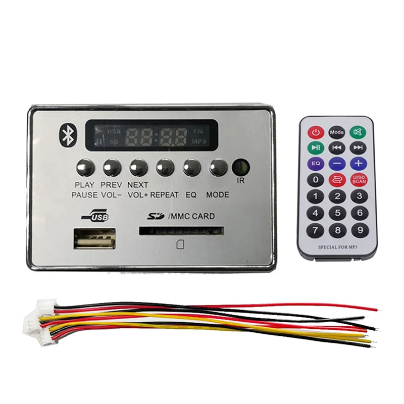 MP3 Bluetooth Decoder Module Board with Remote Controller WMA WAV FM Radio AUX 5V 12V WIF66