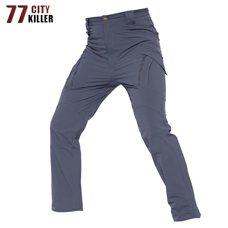 77 город убийца тактические быстросохнущие брюки IX9 летние легкие мульти-карманные карго длинные брюки SWAT Военные боевые брюки - Цвет: Gray