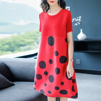 

Women Fashion New Summer Dresses Fashionable Loose Dot Printed Dresses