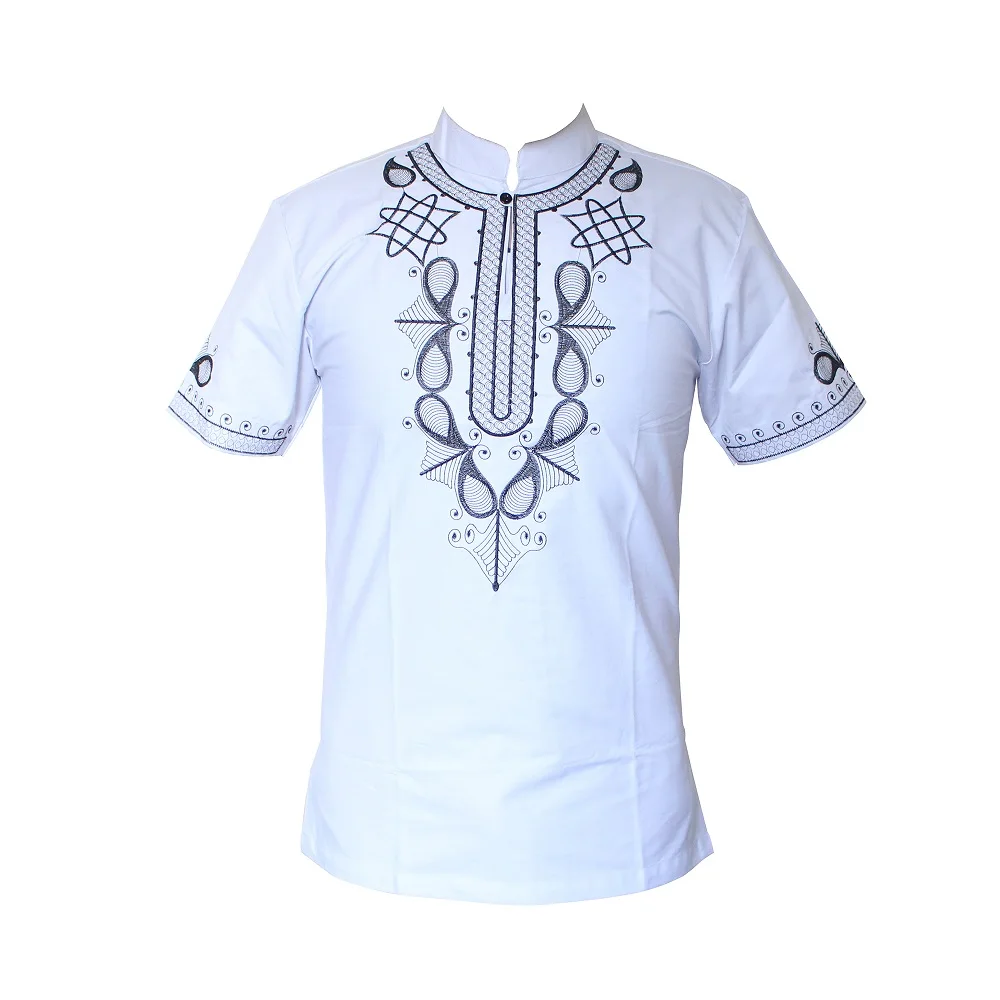 Дашики Мужская рубашка африканская Высокая блуза в этническом стиле вышитая Анкара футболка - Цвет: 308