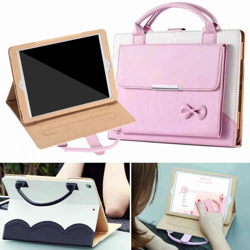 For iPad mini 3 2 1 Case Cute Bowknot Handbag Ladys Girls Leather