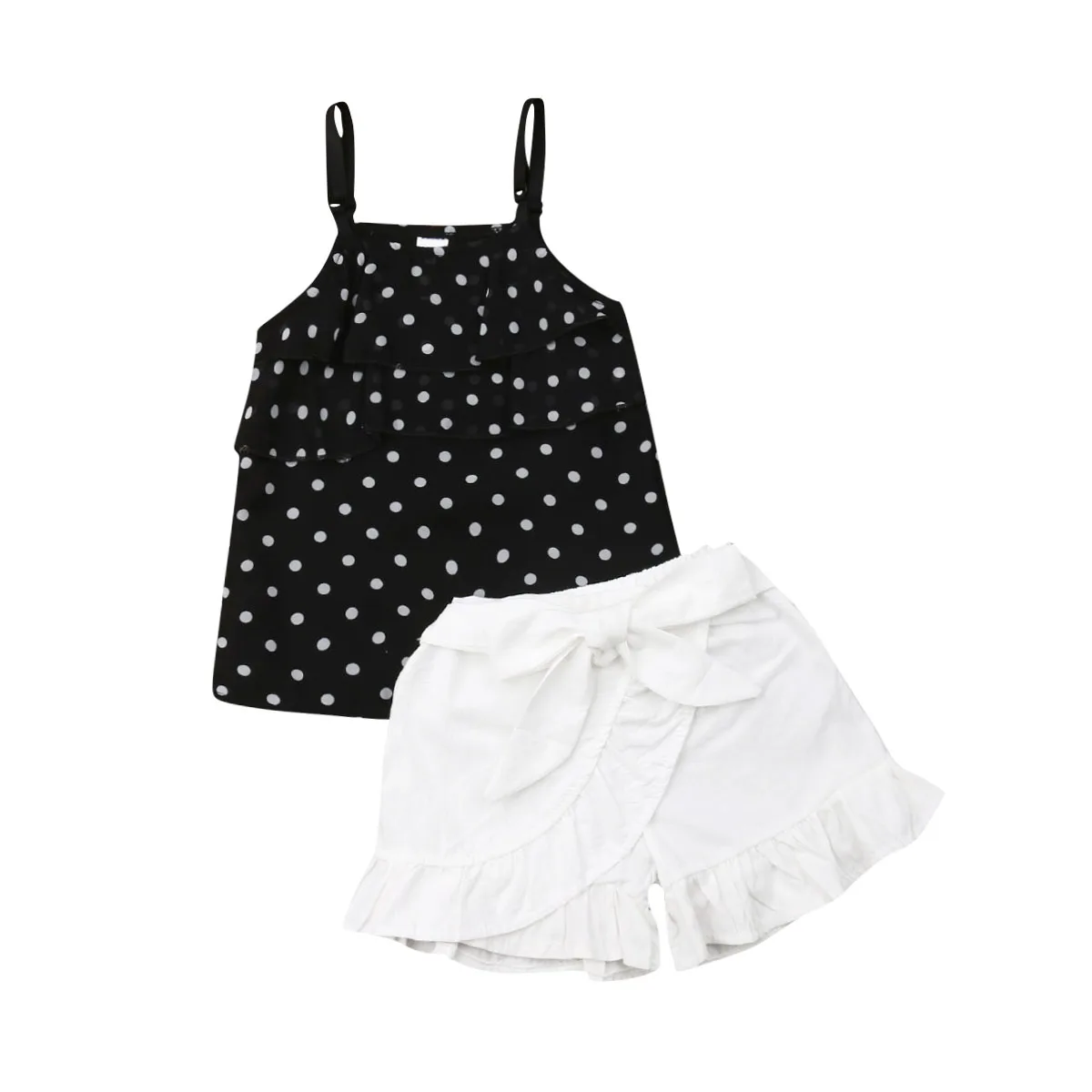 Summer Baby Kids Girls Clothes Toddler Sleeveless Tank Top Vest + Soild Short Pants Outfits Set Children Clothing | Детская одежда и