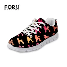 FORUDESIGNS/повседневная женская обувь на плоской подошве; милая мозаика с изображением собаки; фирменные дизайнерские женские кроссовки; Весенняя дышащая сетчатая обувь