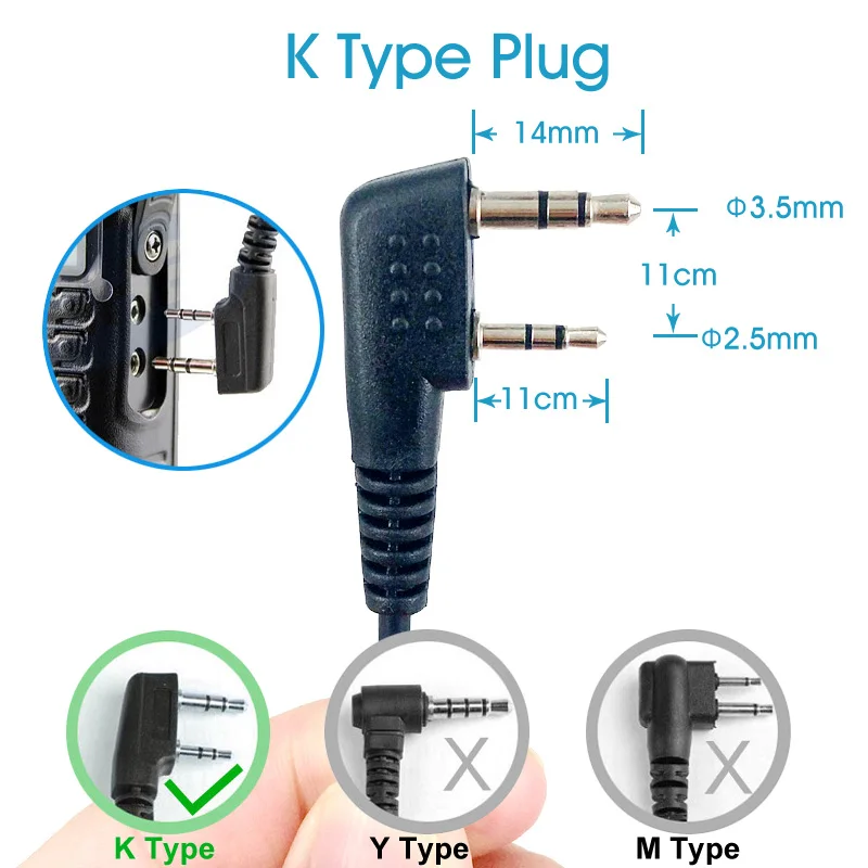 Air Acoustic Tube Mic Speaker Earpiece For Kenwood Baofeng Walkie Talkie 10