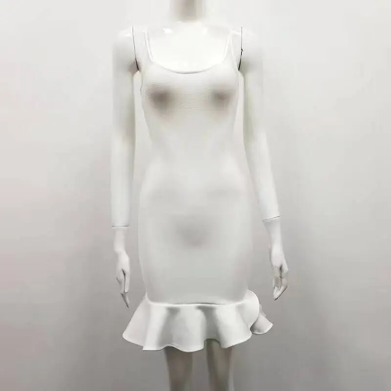 Summer-Fashion-Sexy-Backless-Mermaid-White-Bandage-Dress-2018-Knitted-Elastic-Party-Dress