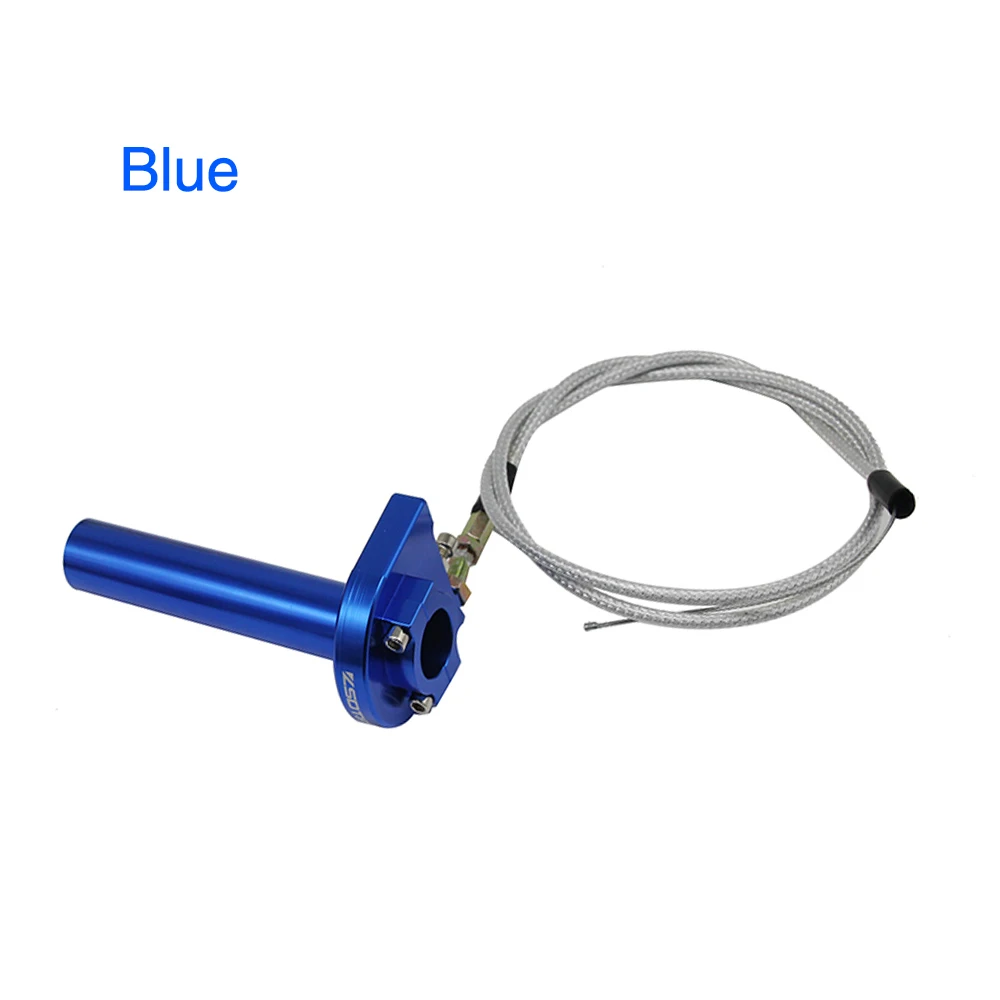 ZSDTRP Универсальный 7/" 22 мм CNC руль быстрого действия дроссельной заслонки поворотные ручки с кабелем Набор для питбайк мотоцикл - Цвет: Синий