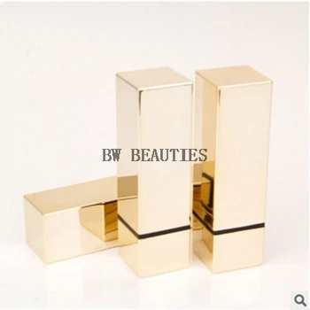 

200Pcs/Lot Luxury Elegant Gold Square Empty Lip Balm Lipgloss Lipstick Tubes Portable Cosmetic Containers Lips Tube