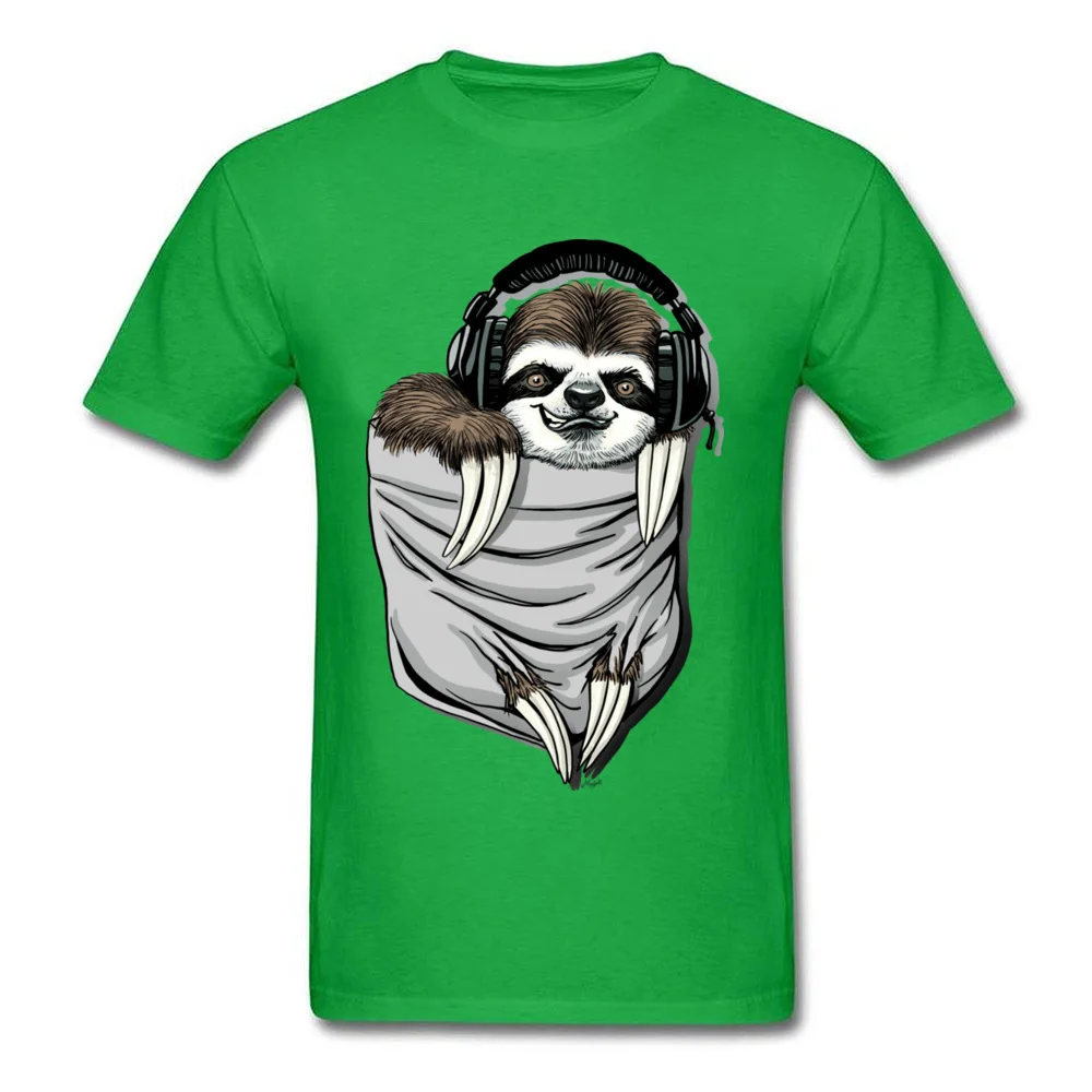 Sloth in My Pocket Men T-shirts 2018 Discount Geek Tops Shirt Cotton Crewneck Short Sleeve Summer Sweatshirts Thanksgiving Day Sloth in My Pocket green