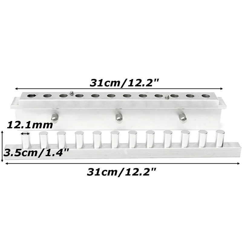 12 полостей/отверстий губная помада Форма из алюминиевого сплава 12,1 мм алюминиевая Губная помада 12 полостей отверстия для DIY губ Плесень Для Наполнения