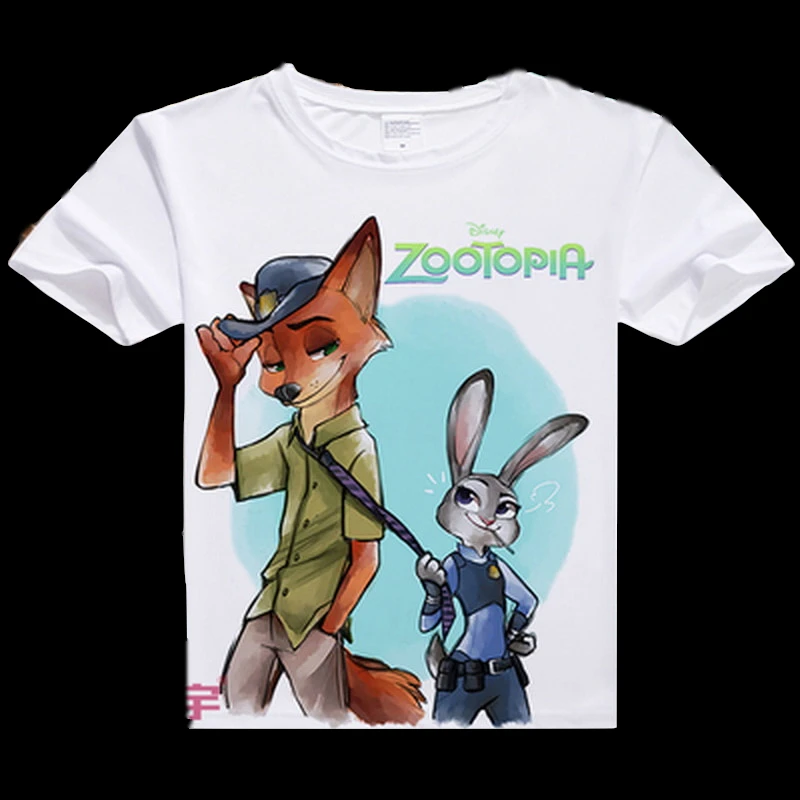 

Anime Unisex Tops Tee Best Friends T-Shirt Cartoon Print Zootopia T Shirt Cropped Tops Tee Best Friends Forever