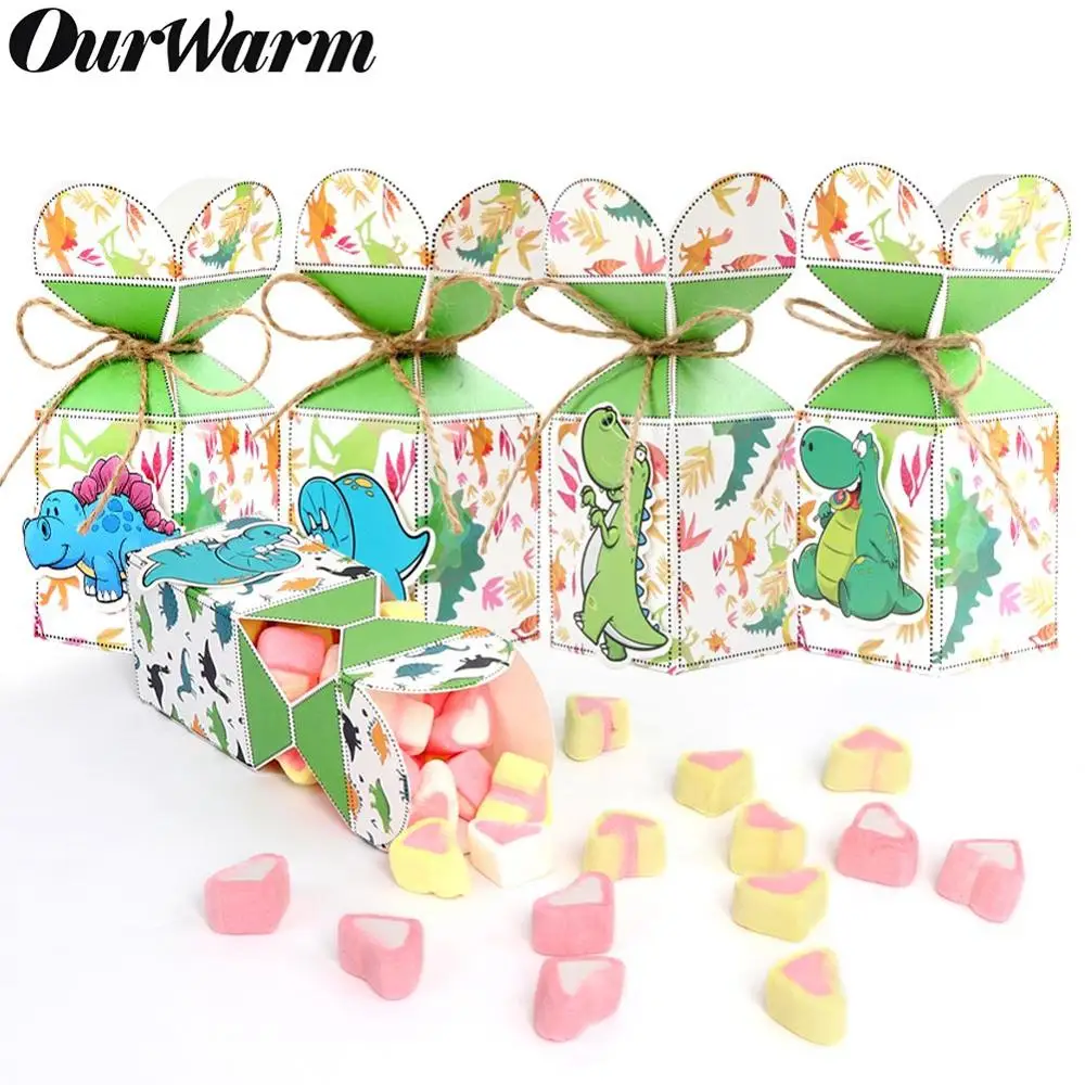 

OurWarm 12pcs Dinosaur Candy Boxes Theme Party Baby Shower Party Decoration Birthday Dinosaur Party Favors for Kids