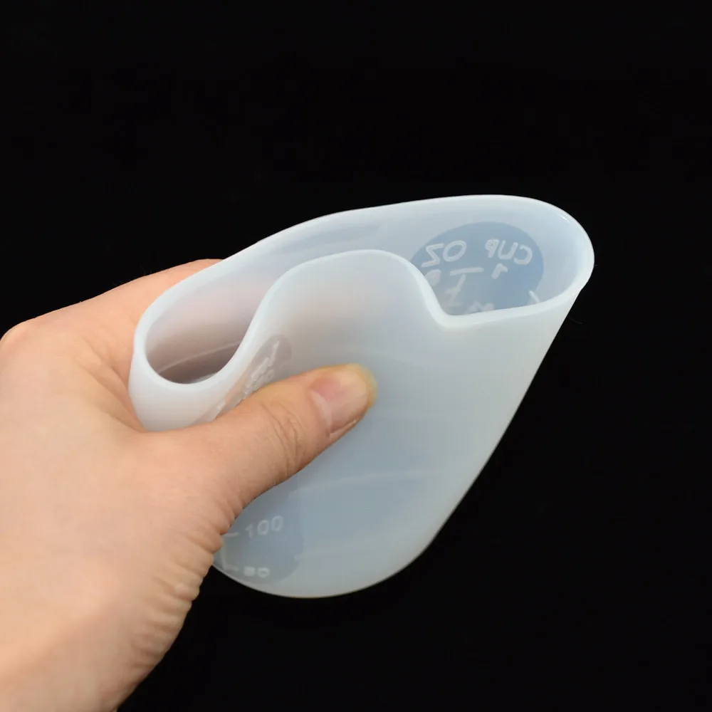 1X силиконовая мерная чашка сердце круг форма чашки Смола силиконовая форма ручной работы DIY инструмент для изготовления ювелирных изделий